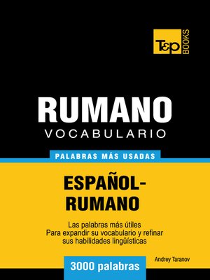 cover image of Vocabulario Español-Rumano